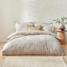 Yard Barton Gingham Check Natural Duvet Cover Set
