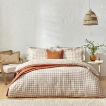 Yard Barton Gingham Check Biscuit Duvet Cover Set