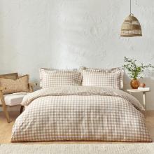 Yard Barton Gingham Check Biscuit Duvet Cover Set