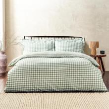 Yard Barton Gingham Check Forest Duvet Cover Set