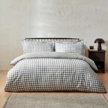 Yard Barton Gingham Check Grey Duvet Cover Set