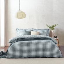 Yard Barton Gingham Check Navy Duvet Cover Set