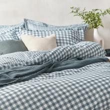Yard Barton Gingham Check Navy Duvet Cover Set