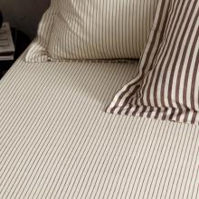 Yard Hebden Beetroot Narrow Stripe Fitted Sheet