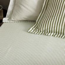 Yard Hebden Olive Narrow Stripe Fitted Sheet