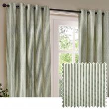 Yard Hebden Forest Green Striped Eyelet Curtains