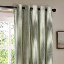 Yard Hebden Forest Green Striped Eyelet Curtains