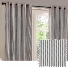 Yard Hebden Grey Striped Eyelet Curtains
