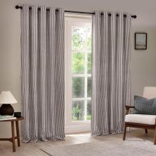 Yard Hebden Grey Striped Eyelet Curtains