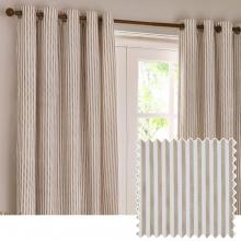 Yard Hebden Natural Striped Eyelet Curtains