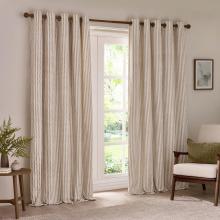 Yard Hebden Natural Striped Eyelet Curtains