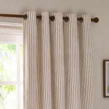 Yard Hebden Natural Striped Eyelet Curtains