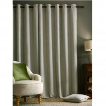 Laura Ashley Milbourne Herringbone Lined Curtains Grey - Sage