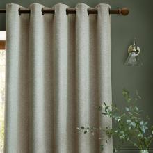 Laura Ashley Milbourne Herringbone Lined Curtains Grey - Sage