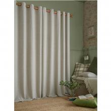 Laura Ashley Milbourne Herringbone Lined Curtains Truffle - Natural
