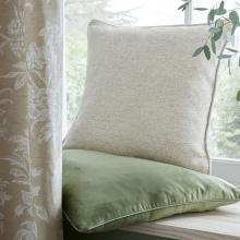Laura Ashley Milbourne Herringbone Cushion Truffle - Natural