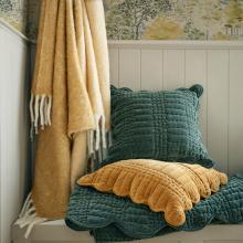 Laura Ashley Scalloped Cushion Pine Green