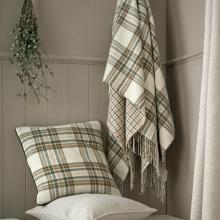 Laura Ashley Padbury Check Throw Olive
