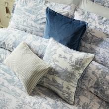 Laura Ashley Braysmith Toile Chambray Blue Duvet Cover Set