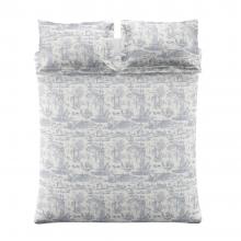 Laura Ashley Braysmith Toile Chambray Blue Duvet Cover Set