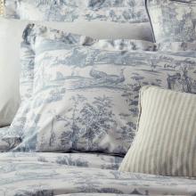 Laura Ashley Braysmith Toile Chambray Blue Duvet Cover Set