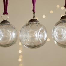 Nkuku Nishan Pinched Baubles (Set of 4)