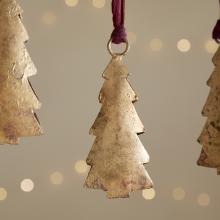 Nkuku Mishti Tree Baubles - Antique Brass (Set of 4)