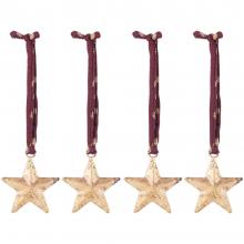 Nkuku Roshani Star Baubles - Antique Brass (Set of 4)