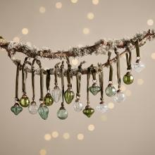 Nkuku Adisa Bauble Jar - Mixed Green & Clear - Set of 16 