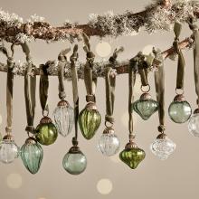 Nkuku Adisa Bauble Jar - Mixed Green & Clear - Set of 16 