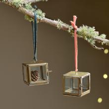 Nkuku Tiny Kiko Box Decoration - Brass (Set of 2)
