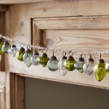 Nkuku Ekiti Bauble Garland - Mixed Green & Clear -  One Size