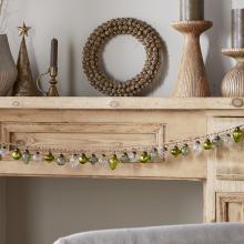 Nkuku Ekiti Bauble Garland - Mixed Green & Clear -  One Size