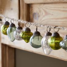 Nkuku Ekiti Bauble Garland - Mixed Green & Clear -  One Size