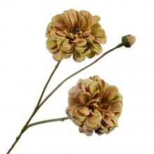 Silk-Ka ZINNIA SPRAY Green 66cm