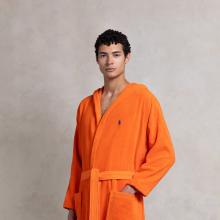 Ralph Lauren Home Polo Player II Shawl Robe Sailing Orange