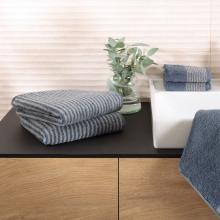 Cawo Two Tone Stripe Night Blue 10