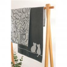 Cawo The Cats Towel Platin / Basalt