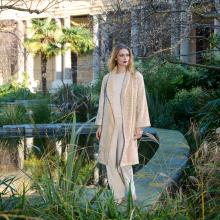 Yves Delorme Pollen Ladies Shawl Collar Bathrobe