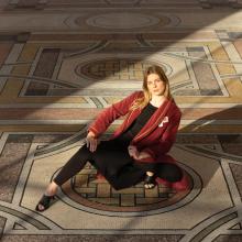 Yves Delorme Corolles Ladies Shawl Collar Bathrobe