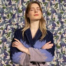 Yves Delorme Brume Ladies Tailored Collar Bathrobe