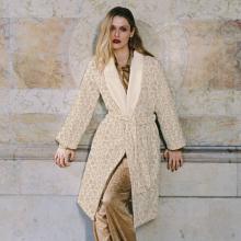 Yves Delorme Leopard Ladies Shawl Collar Bathrobe