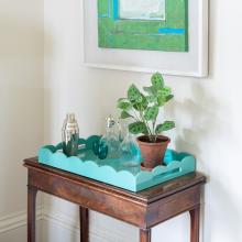 Addison Ross Scalloped Tray Denim Large