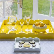 Addison Ross Scalloped Tray White Small