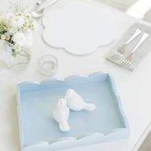 Addison Ross Scalloped Tray White Small