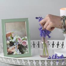 Addison Ross Enamel Photo Frame Denim & Silver