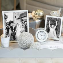 Addison Ross Enamel Photo Frame Light Pink & Silver