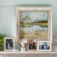 Addison Ross Bamboo Photo Frame Gold & Pale Denim