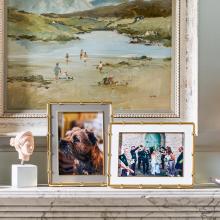 Addison Ross Bamboo Photo Frame Gold & Chiffon