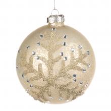 Goodwill Glass Jewelled & Beaded Snowflake Ball